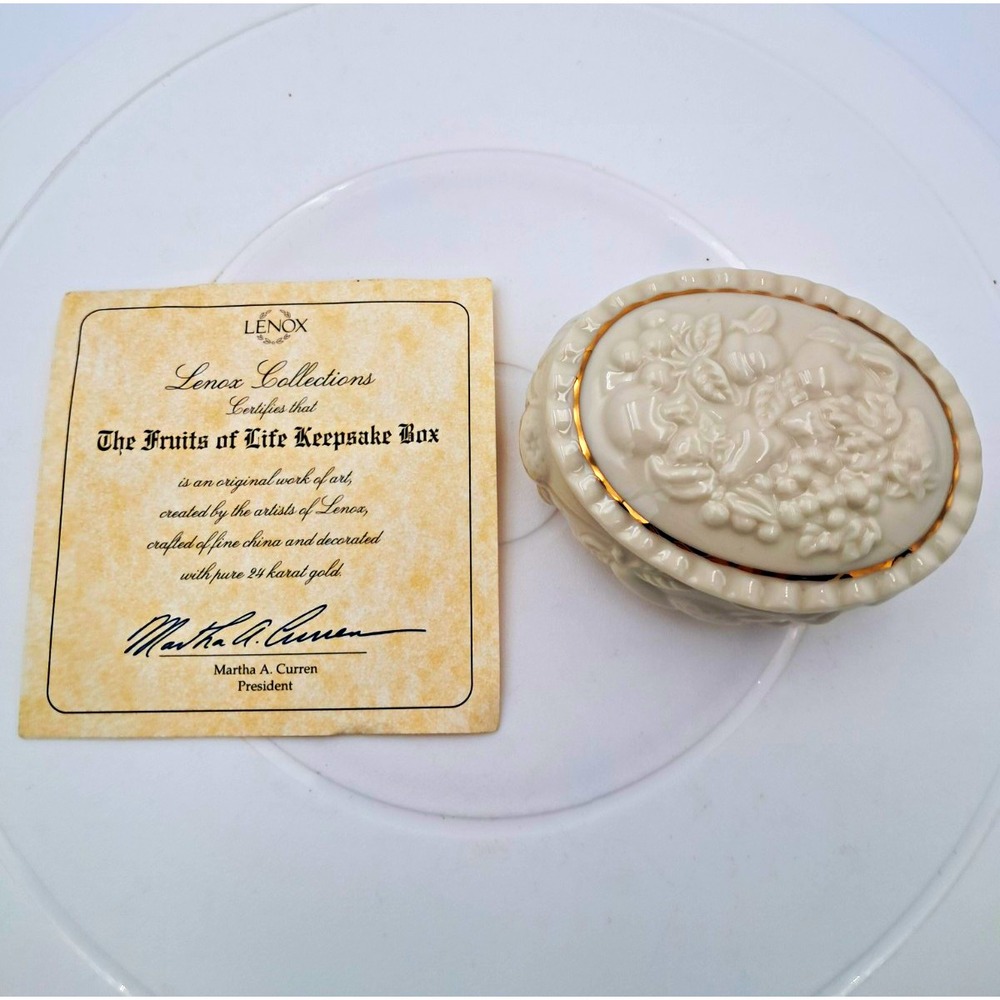 Lenox The Fruits of Life Handmade Keepsake Trinket Box with Lid